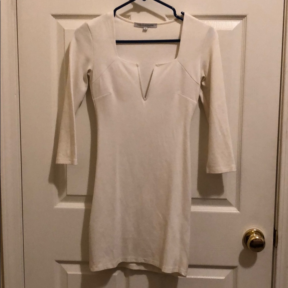 V-Neck white dress
